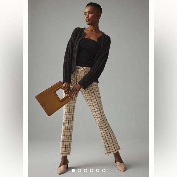 EUC - Anthropologie The Essential Slim Kick- Flare Pants - size 2 - Ivory - Picture 1 of 8